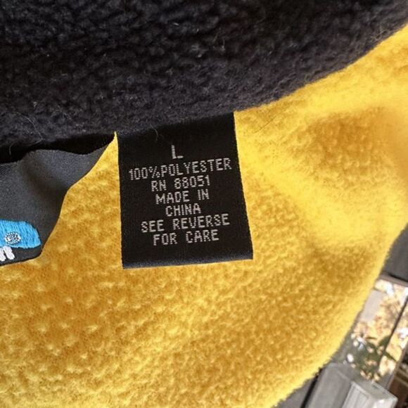 Vintage Tri-Mountain Yellow Half Zip Fleece Pullover with Embroidered Front Logo - Picture 10 of 15